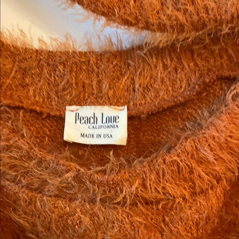Peach Love California Brown Crew Neck Sweater with Oversized Fit - Picture 2 of 8